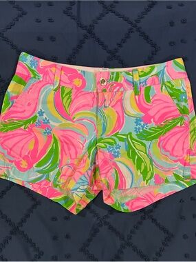 Lilly Pulitzer Callahan Neon Pink Floral Print Shorts